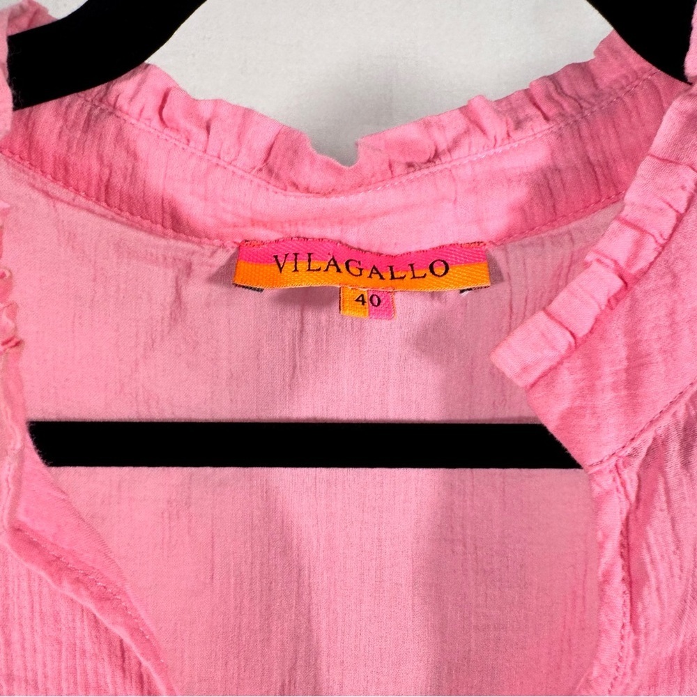 Vilagallo Vetammy Cotton Gauze 3-Tier Color Block Dress - Picture 5 of 6